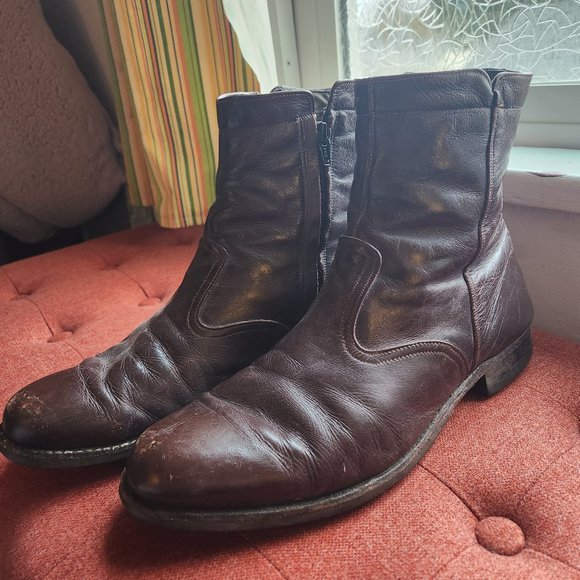 Brown Leather Ankle Boots - Picture 1 of 3